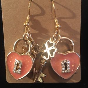 Heart Lock & Key Earrings